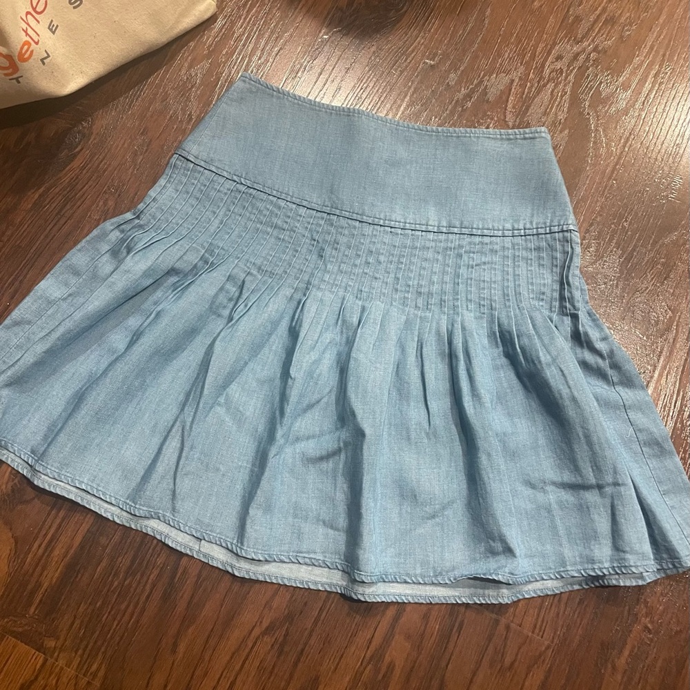 Ann Taylor LOFT Light Blue Pleated Skirt